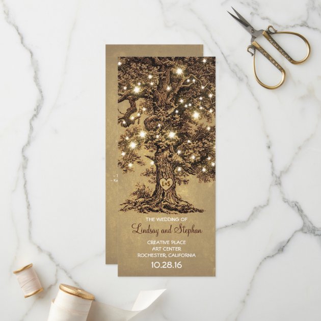 Old Oak Tree Rustic Wedding Programs