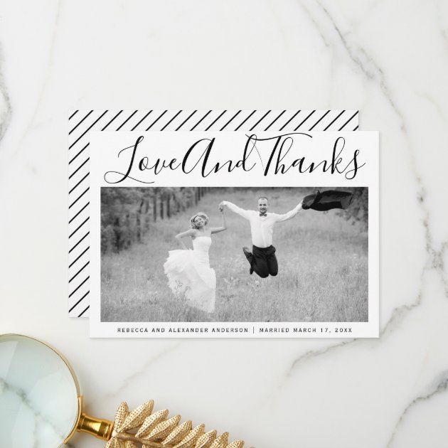 Bold Typography Thank You Wedding Photo