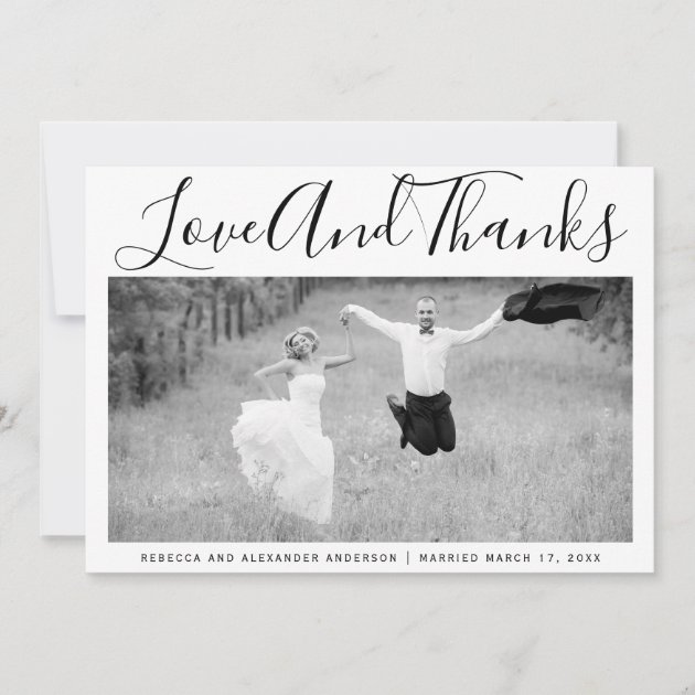 Bold Typography Thank You Wedding Photo