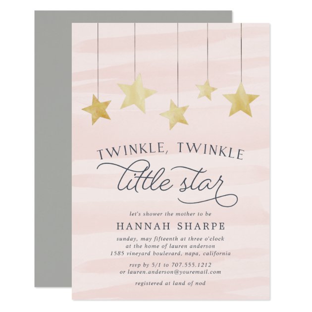 Little Star Baby Shower Invitation | Blush