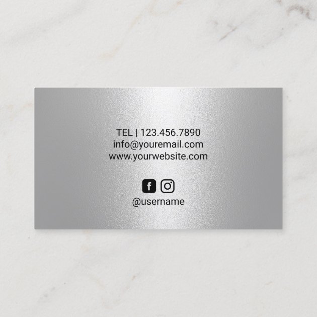 Hair Stylist Silver Glitter Drips Beauty Salon Business Card (back side)