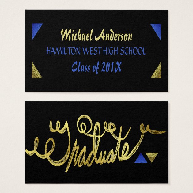 Graduation Name Card Senior Year Insert Gold Foil