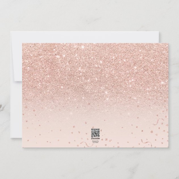 Modern Faux Rose Gold Glitter New Year Typography Holiday Invitation