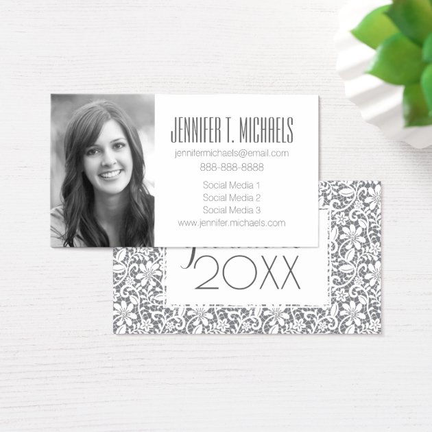 Photo Graduation | White Lace Business Card