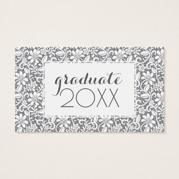 Photo Graduation | White Lace Business Card
