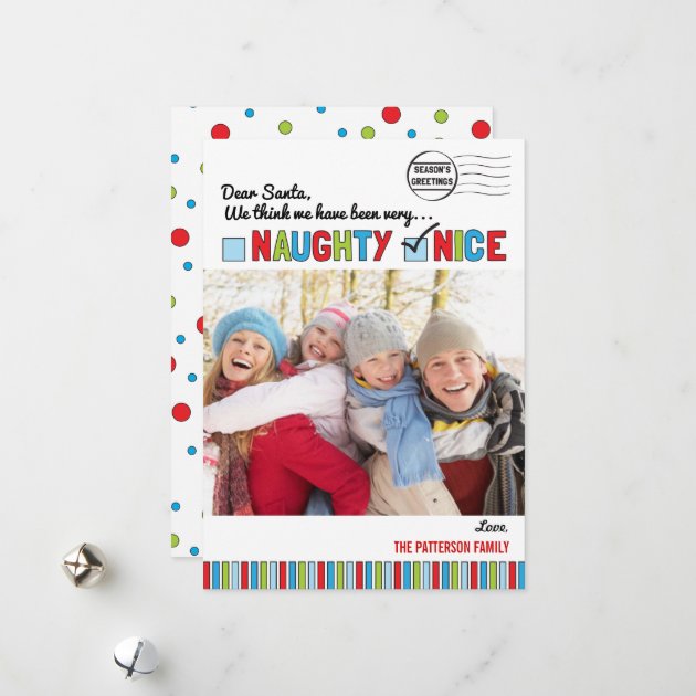 Naughty Or Nice Family Christmas Photo Card