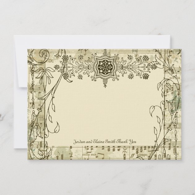 Fancy Antique Music Personalized Thank You Notes