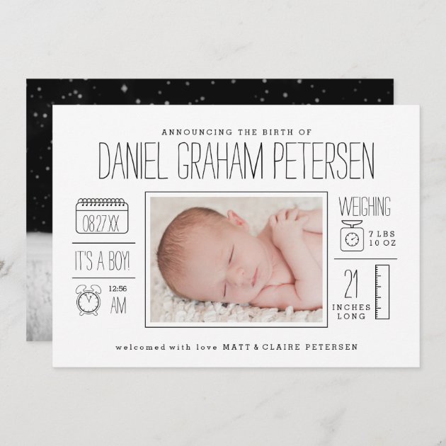 Infographic Birth Announcement For Baby Boy