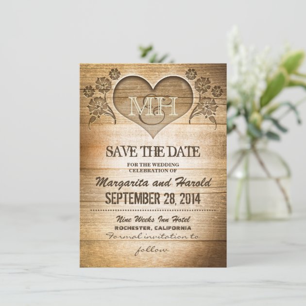 Rustic Wooden Country Save The Date Cards