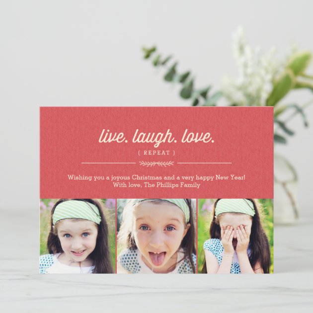 Live Laugh Love Christmas Card/ Holiday Photo Card
