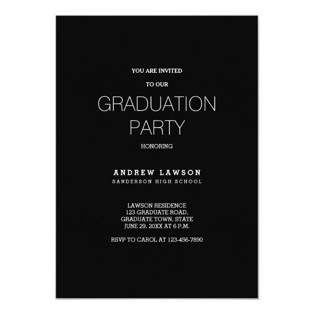 Modern Male Photo Frame Graduation Party Invite