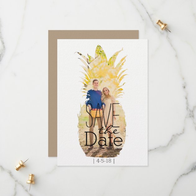 Modern Pineapple Save The Date | Tropical Wedding
