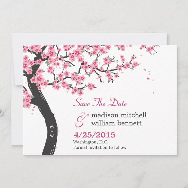 Cherry Blossoms Save The Date Card