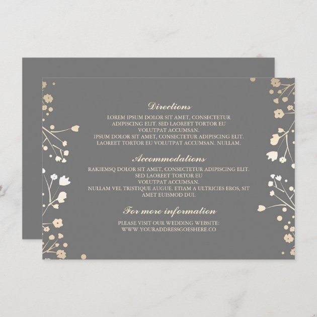 Baby's Breath Grey Wedding Details - Information Enclosure Card