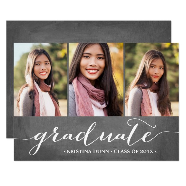 Graduate Chalkboard Photo Collage | Graduation Card