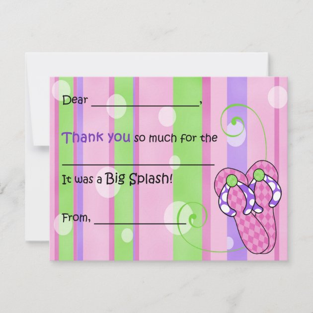 Flip Flop Whimsy Fill-in-the-Blank Thank You Card