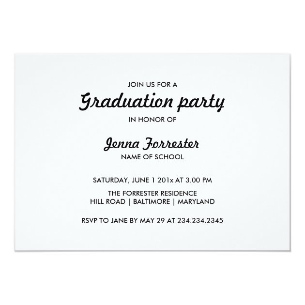 Graduate Typography Three Photos Graduation Party Card