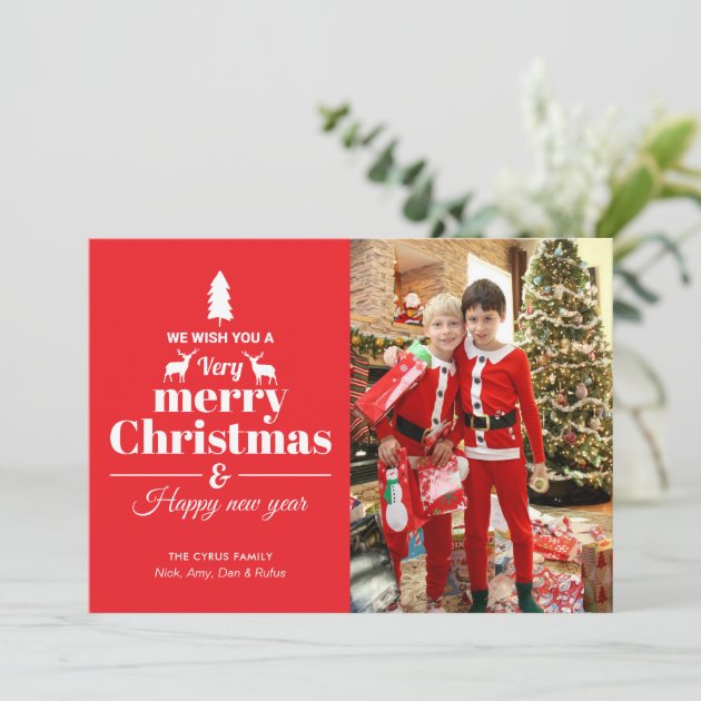 Typography Christmas Photo Card