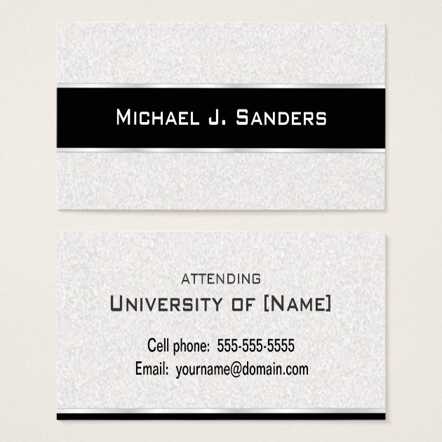 Graduation Name Cards - Silversand And Black
