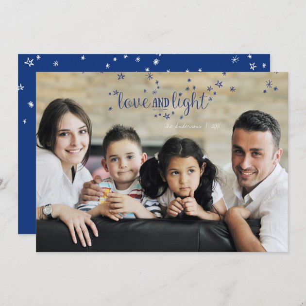 Love And Light Stars Holiday Photo Card