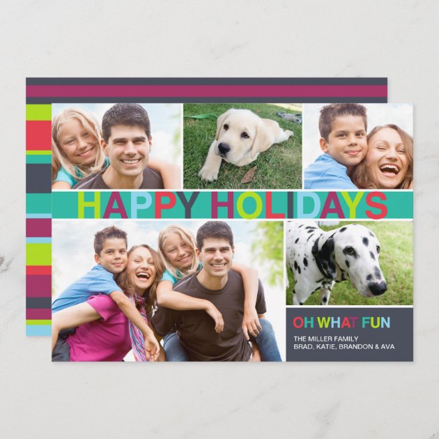 Happy Holidays - Oh What Fun | 5x7 Holiday Invitation