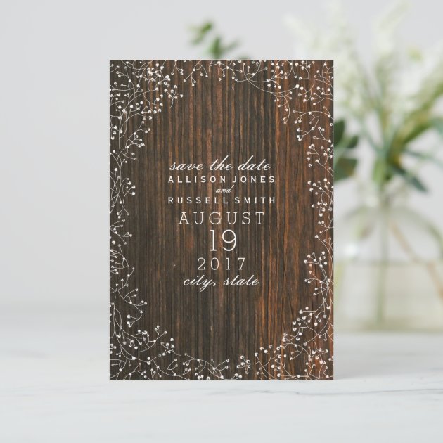 Baby's Breath Barn Wood Save The Date