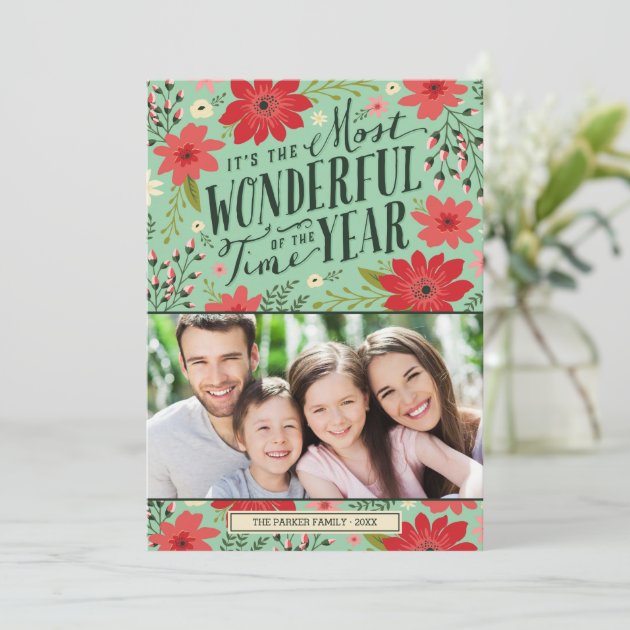 Holiday Floral Photo Card