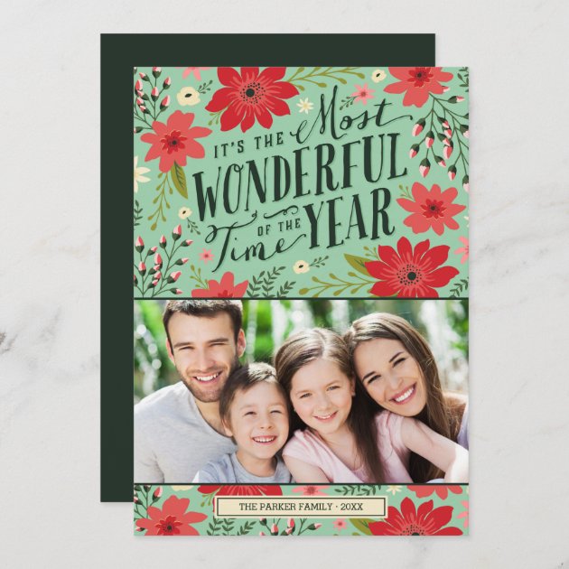 Holiday Floral Photo Card