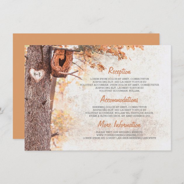 Rustic Fall And Bird House Wedding Details Enclosure Card