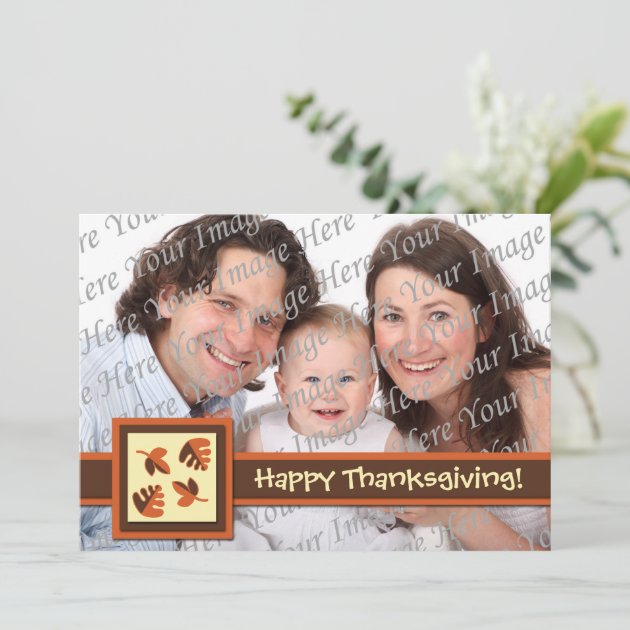 Happy Thanksgiving Flat Photo Greeting Card