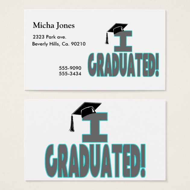 I Graduated With Black Cap Business Card