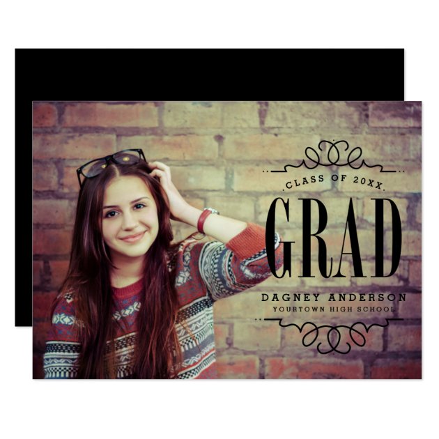 Classy Graduate Photo Graduation Party Card