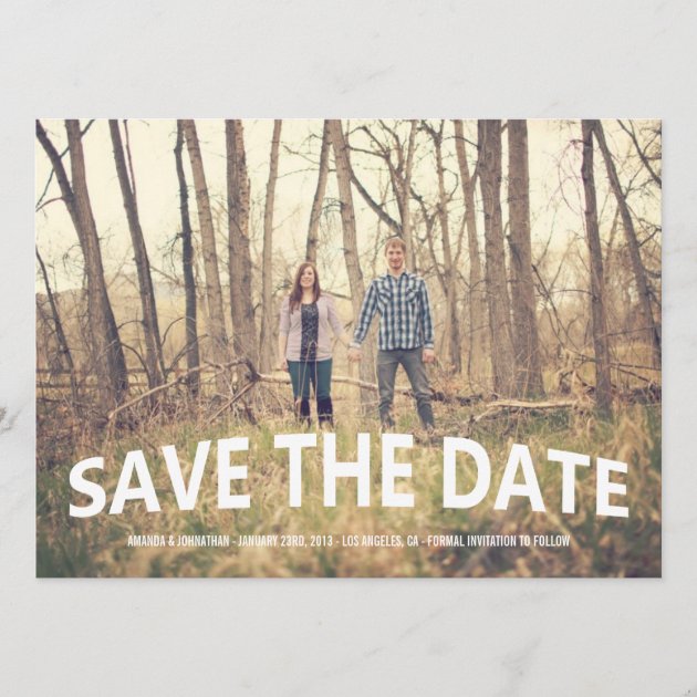 Chic White Photo Save The Date Announcements