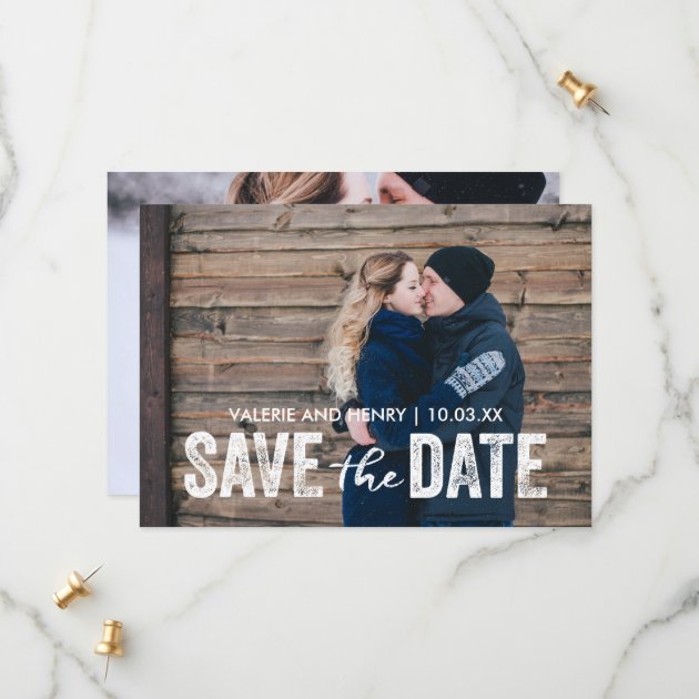 Rustic Save The Date Full Bleed Photo