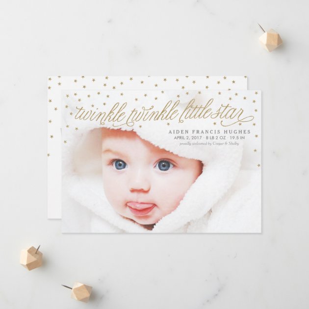 Twinkle Little Star Baby Photo Birth Announcement