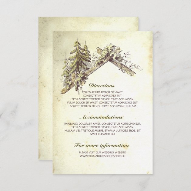 Barn In The Wood Wedding Details Card