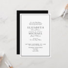 QR Code Black & White Classic Script Wedding Invitation | Zazzle