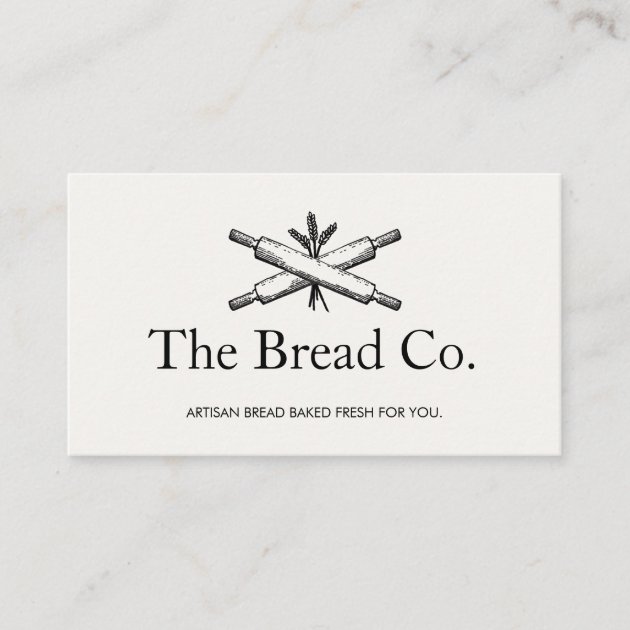 Bread Baker Bakery Chef Rolling Pins Business Card (front side)