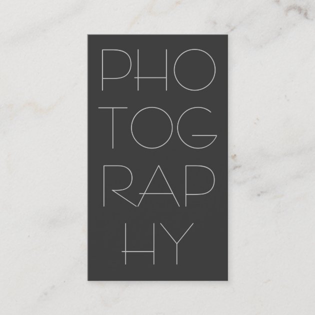 Contemporary Grey Photography Business Card
