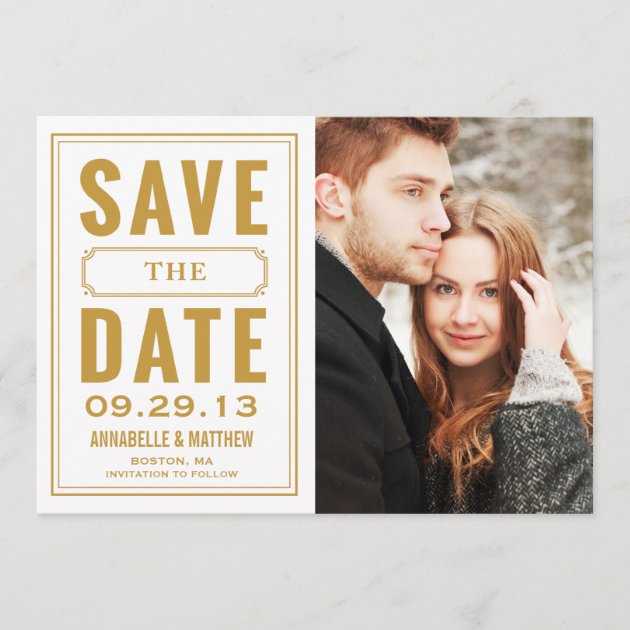 Vintage Frame Save the Date Announcement