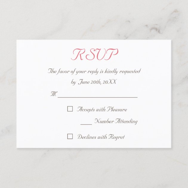 Create Custom Elegant Wedding RSVP Invitation Card