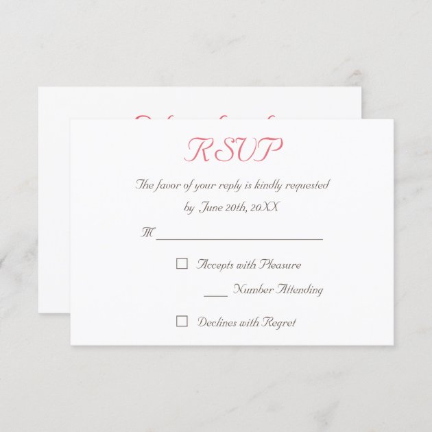 Create Custom Elegant Wedding RSVP Invitation Card