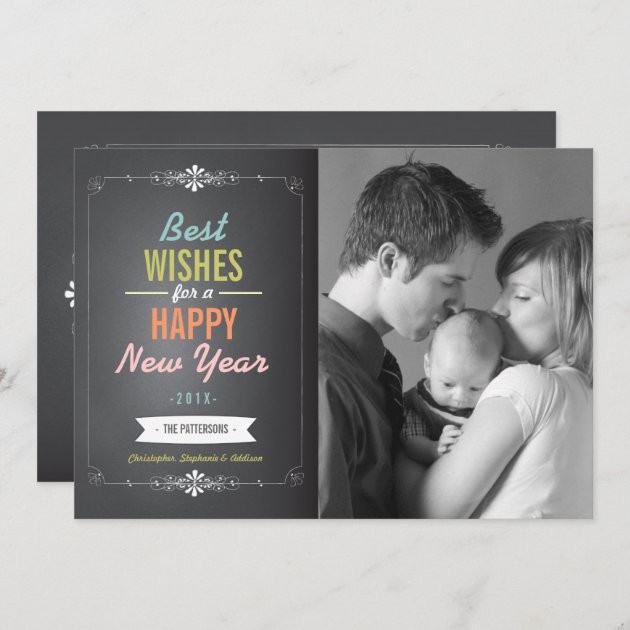 Best Wishes Happy New Year Photo Card