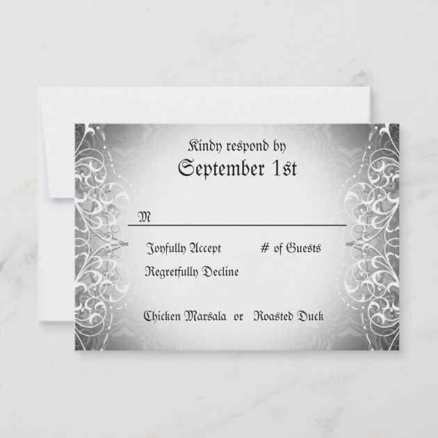Flourish RSVP Bride & Groom Skeleton Dinner Cards