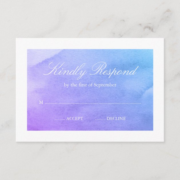 Purple And Teal Watercolor RSVP