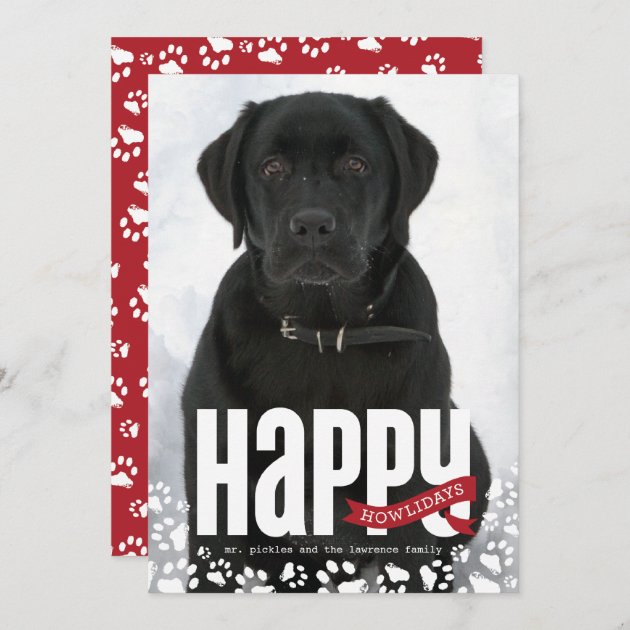 Happy Howlidays Pet Christmas Photo Card