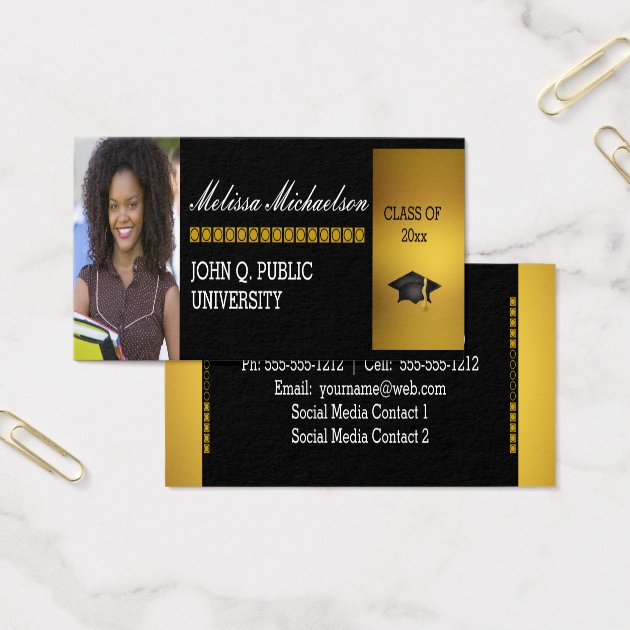 Graduation Class Photo Insert Name Intro Card