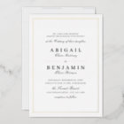 Elegant gold borders minimalist wedding foil invitation | Zazzle