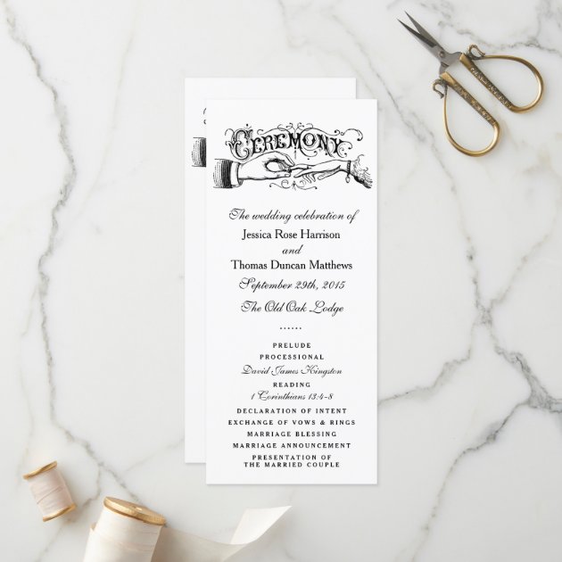 Elegant Black And White Wedding Ceremony Programs