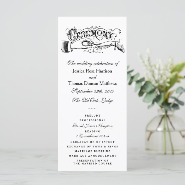 Elegant Black And White Wedding Ceremony Programs